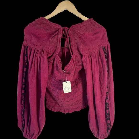Free People NWT Maggie Rose Hypnotic Embroidered Top Sz L - Picture 3 of 11
